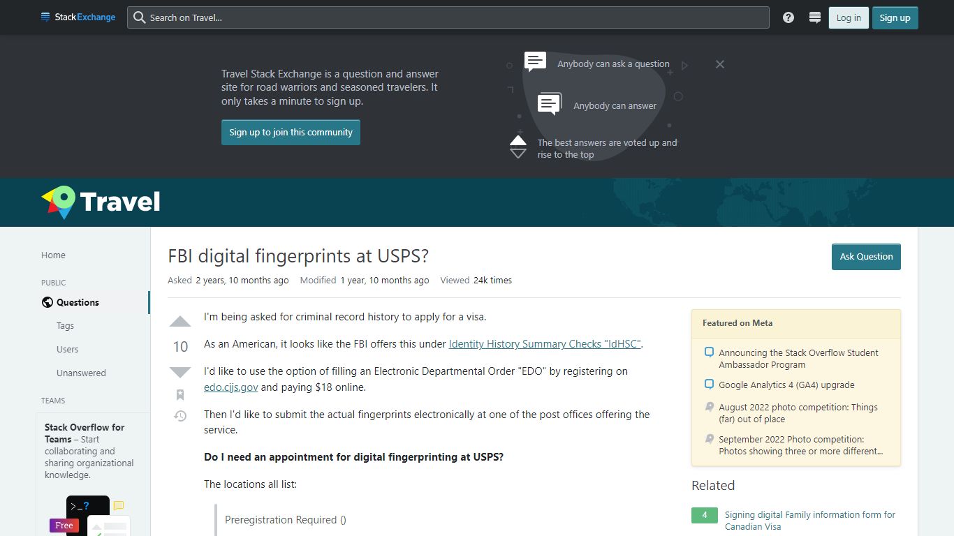 FBI digital fingerprints at USPS? - Travel Stack Exchange